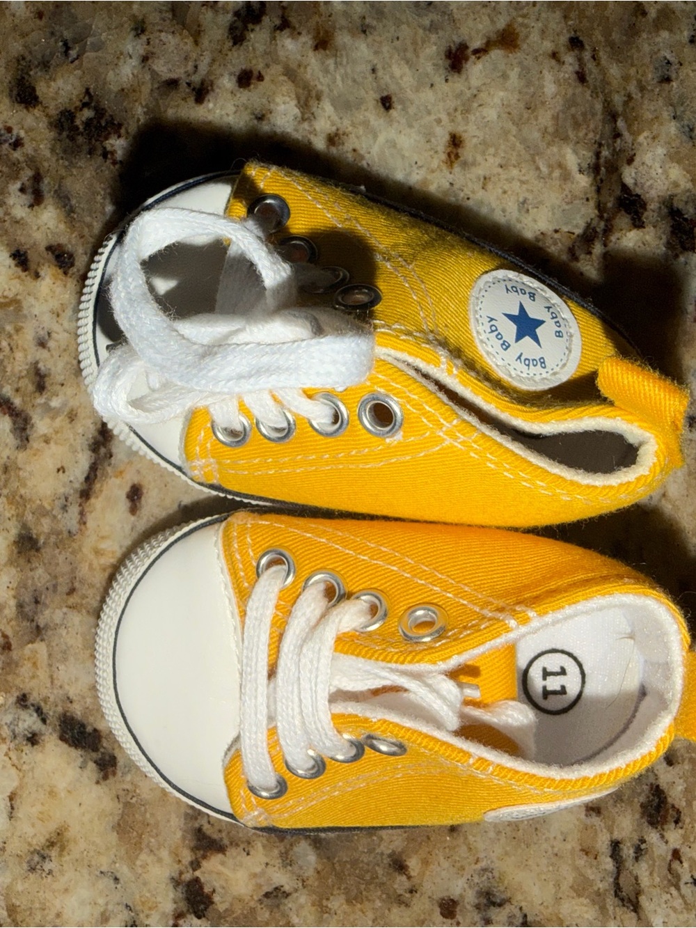 Baby Yellow Canvas Lace-Up Kids Shoes